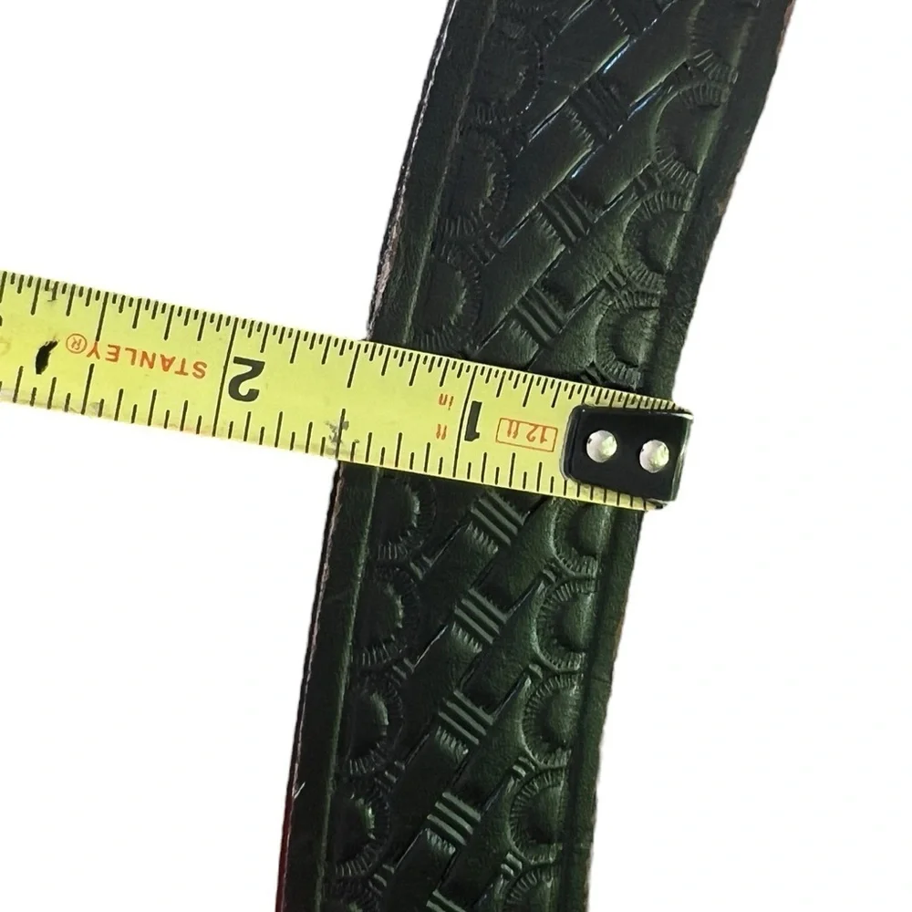 Blumenthal 32 Wide Black Genuine Bridle Leather Western Style Belt Unisex Casual